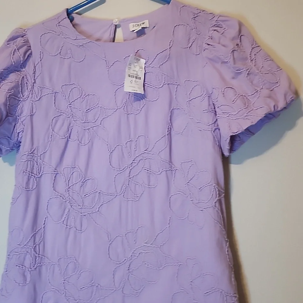 J. Crew Lavender Mini Dress with Puff Sleeves - Picture 6 of 14